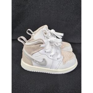 Nike Air Jordan 1 Mid SE TD Toddler Shoes Size 5C Sail Grey